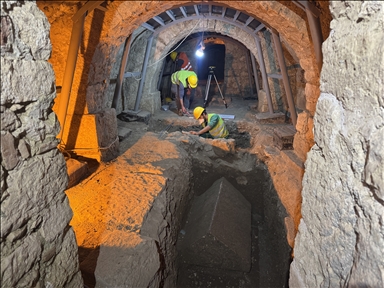 Ancient sarcophagus discovered at St. Nicholas Church in Türkiye's Antalya