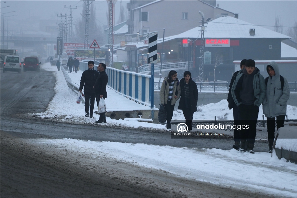 Ağrı'da kar yağışı etkili oldu