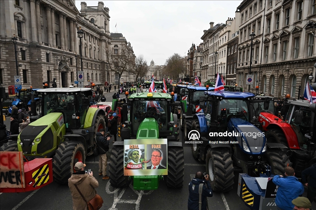 Farmers' protest in London against proposed inheritance tax hike