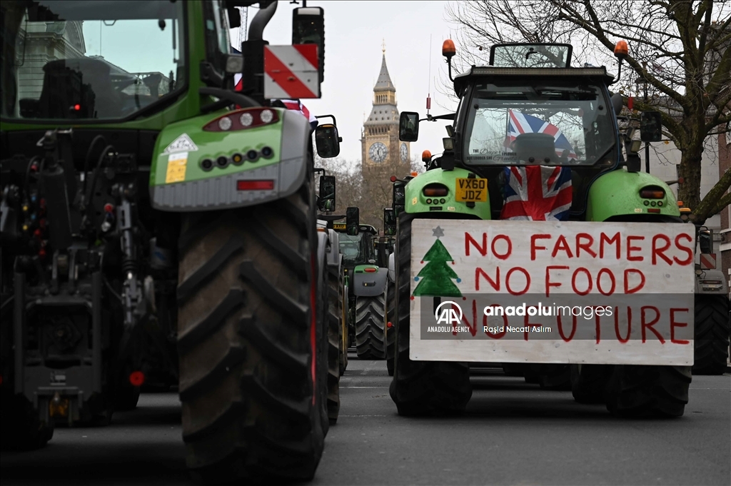 Farmers' protest in London against proposed inheritance tax hike