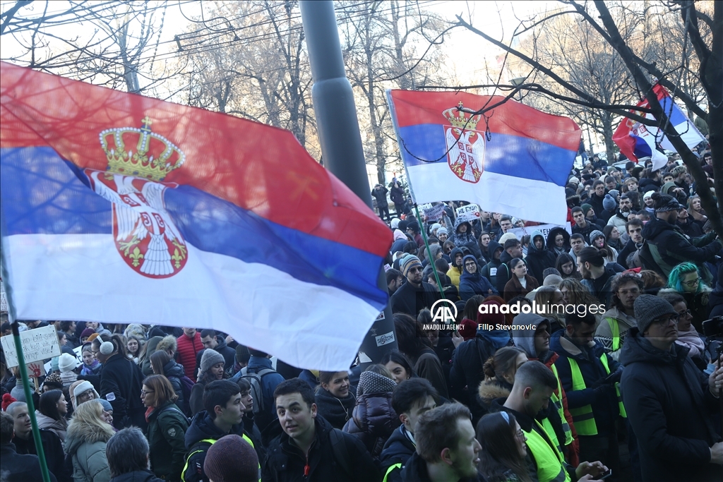 Protest demanding transparency on Novi Sad train station incident continues in Belgrade