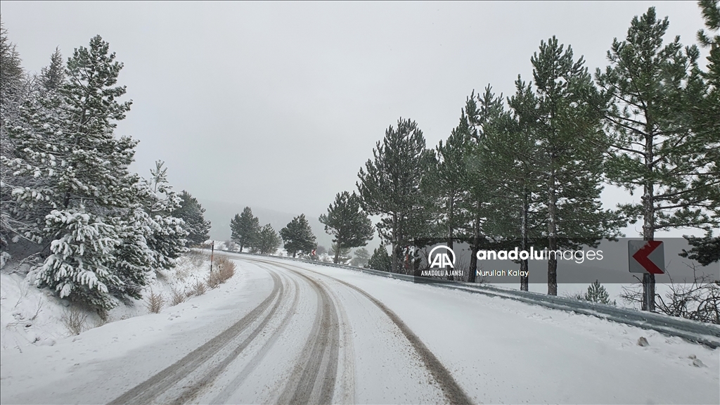 Manisa'da kar yağışı