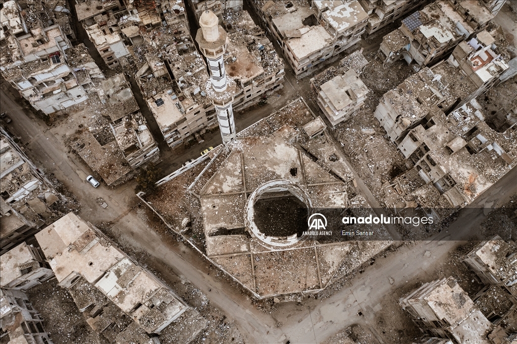 Traces of war in Yarmouk Camp south of Damascus 
