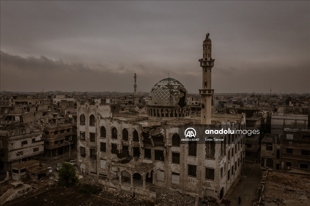 Traces of war in Yarmouk Camp south of Damascus 