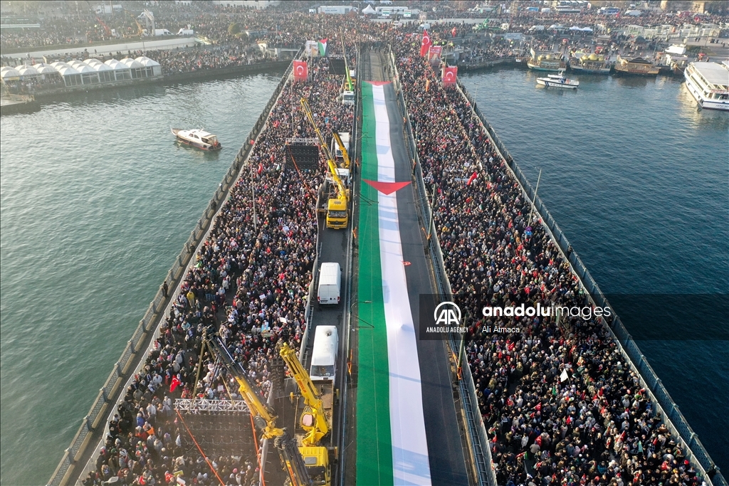 Desetine hiljada na skupu podrške Palestini u Istanbulu prvog dana Nove godine