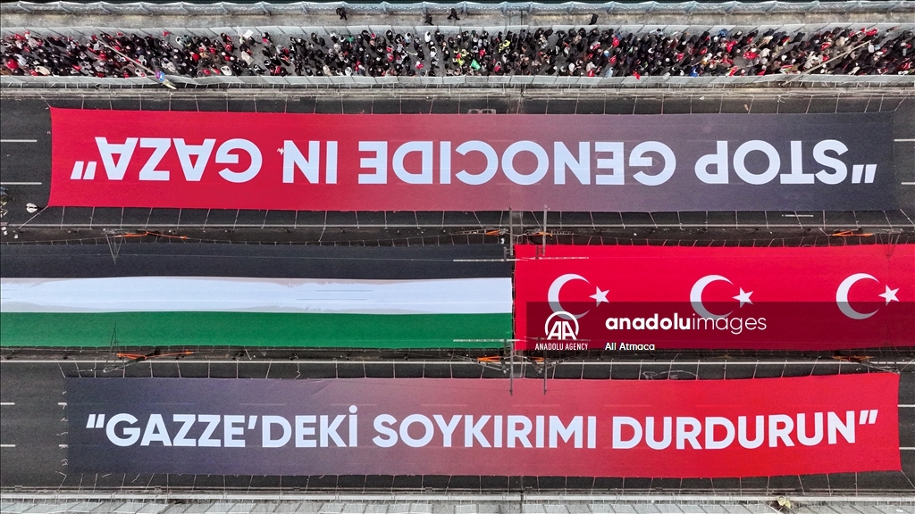 Ji bo piştgiriya Filistînê beşdariya çalakiyê ya ku wê li ser Pireya Galatayê were lidarxistin, dest pê kir