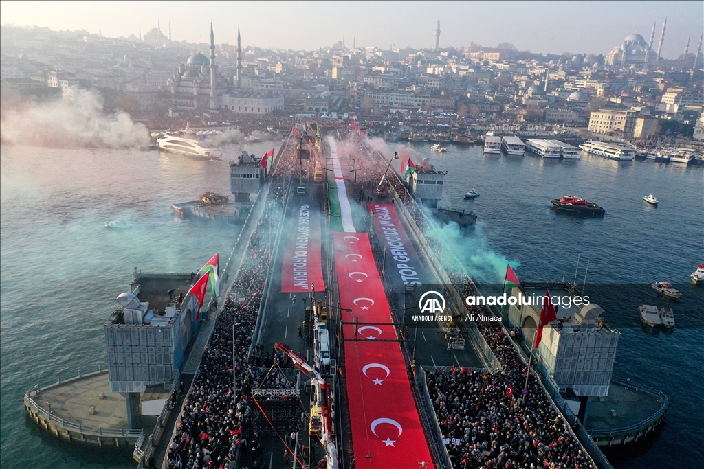 Desetine hiljada na skupu podrške Palestini u Istanbulu prvog dana Nove godine