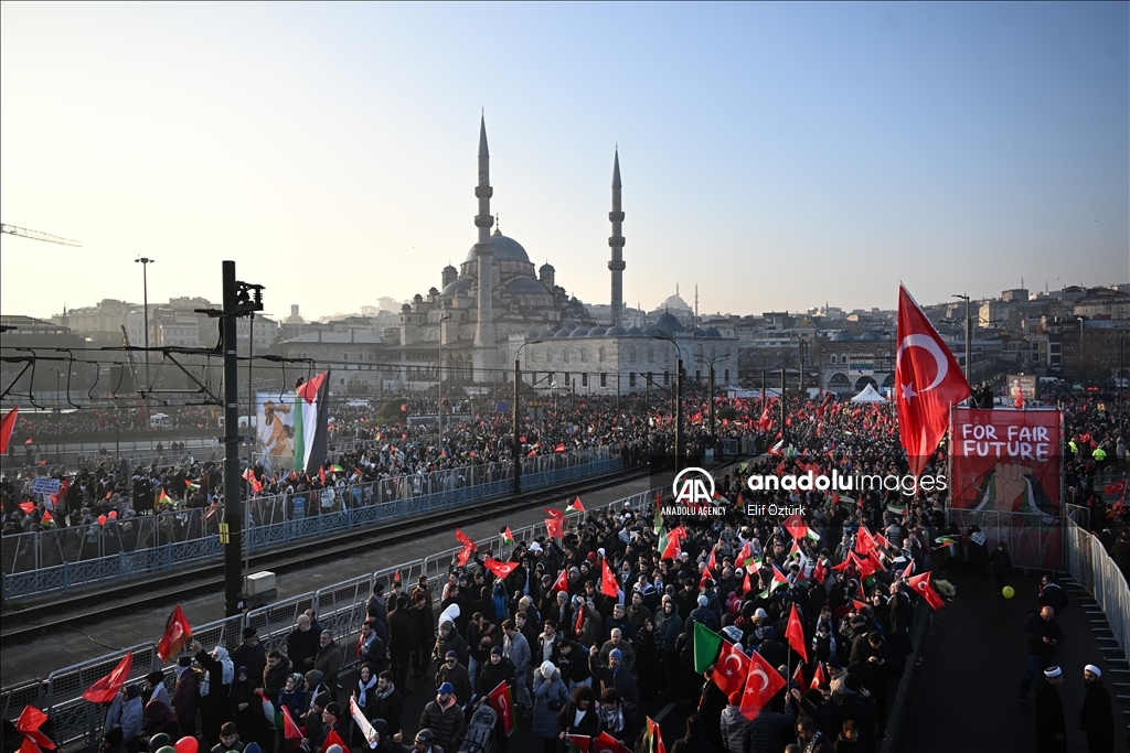 Desetine hiljada na skupu podrške Palestini u Istanbulu prvog dana Nove godine