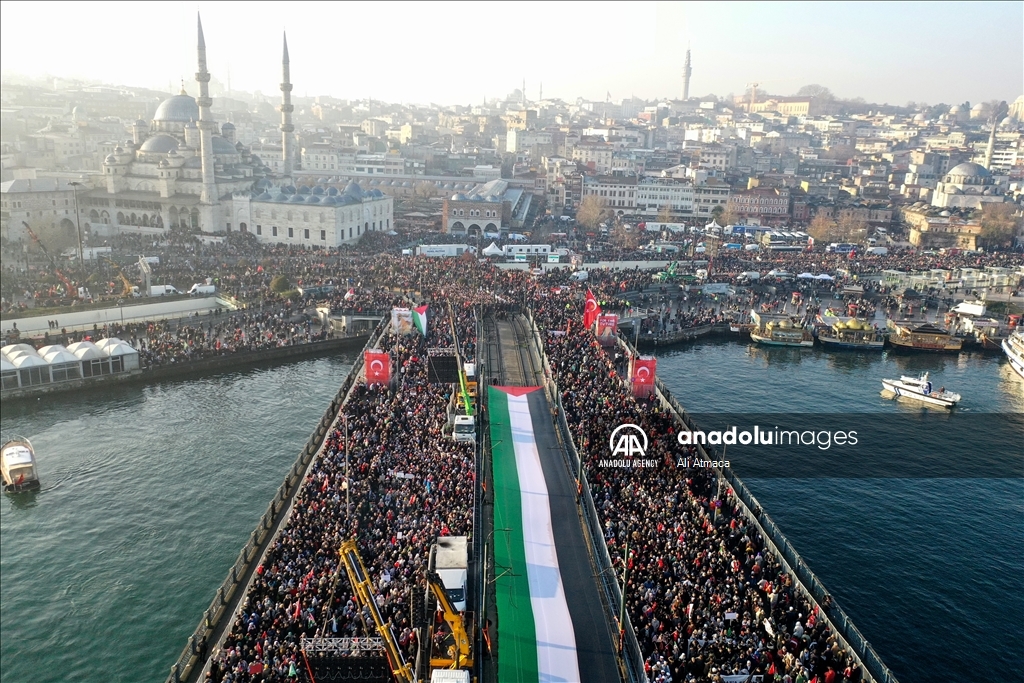 Desetine hiljada na skupu podrške Palestini u Istanbulu prvog dana Nove godine
