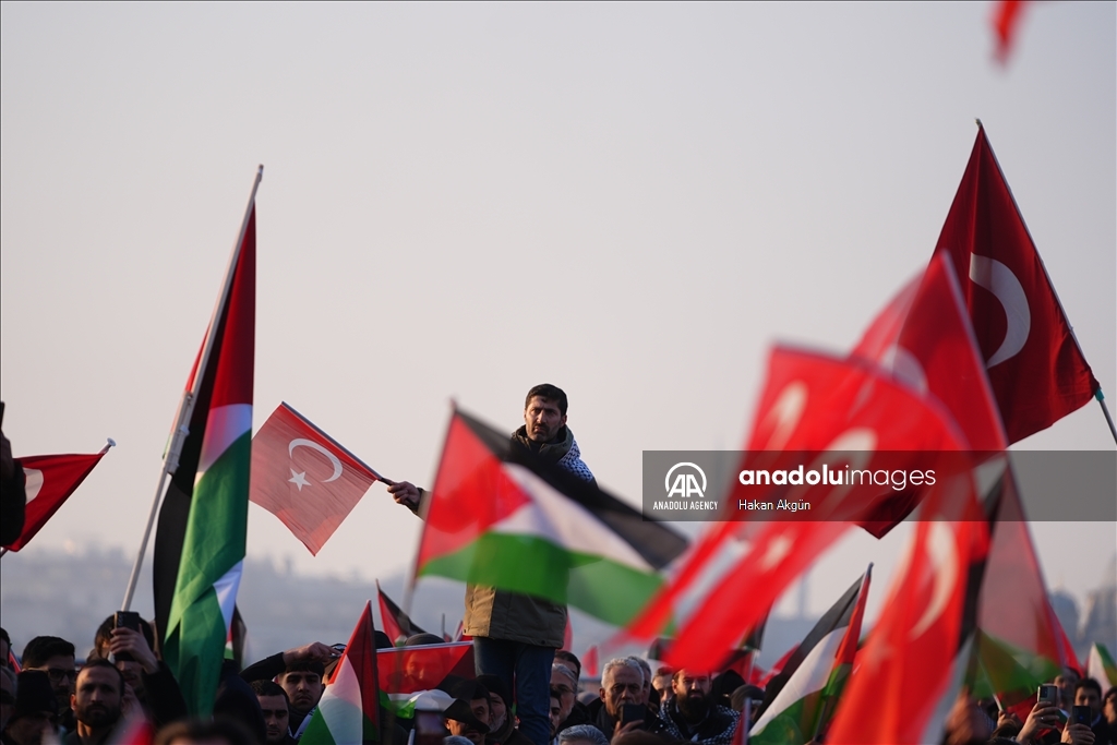 Desetine hiljada na skupu podrške Palestini u Istanbulu prvog dana Nove godine