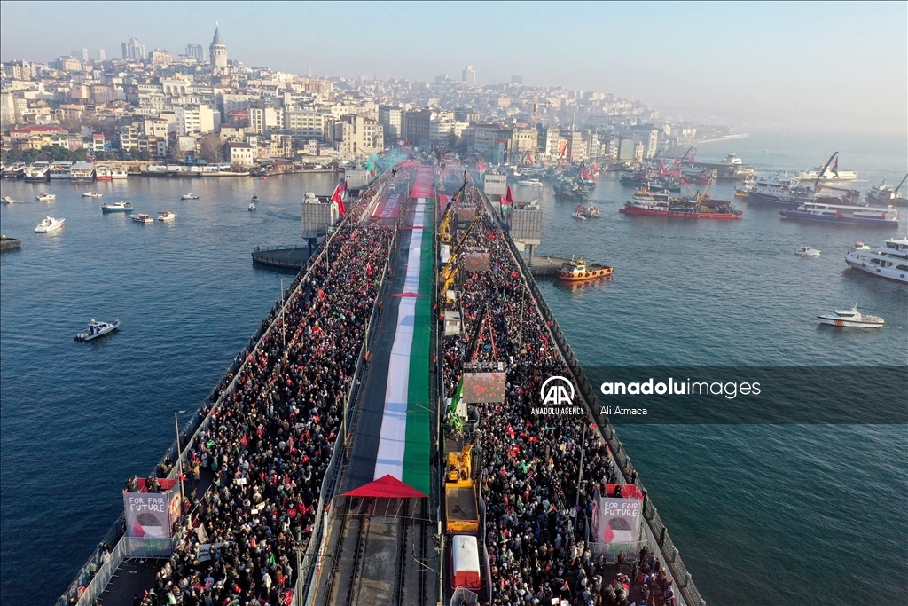 Desetine hiljada na skupu podrške Palestini u Istanbulu prvog dana Nove godine