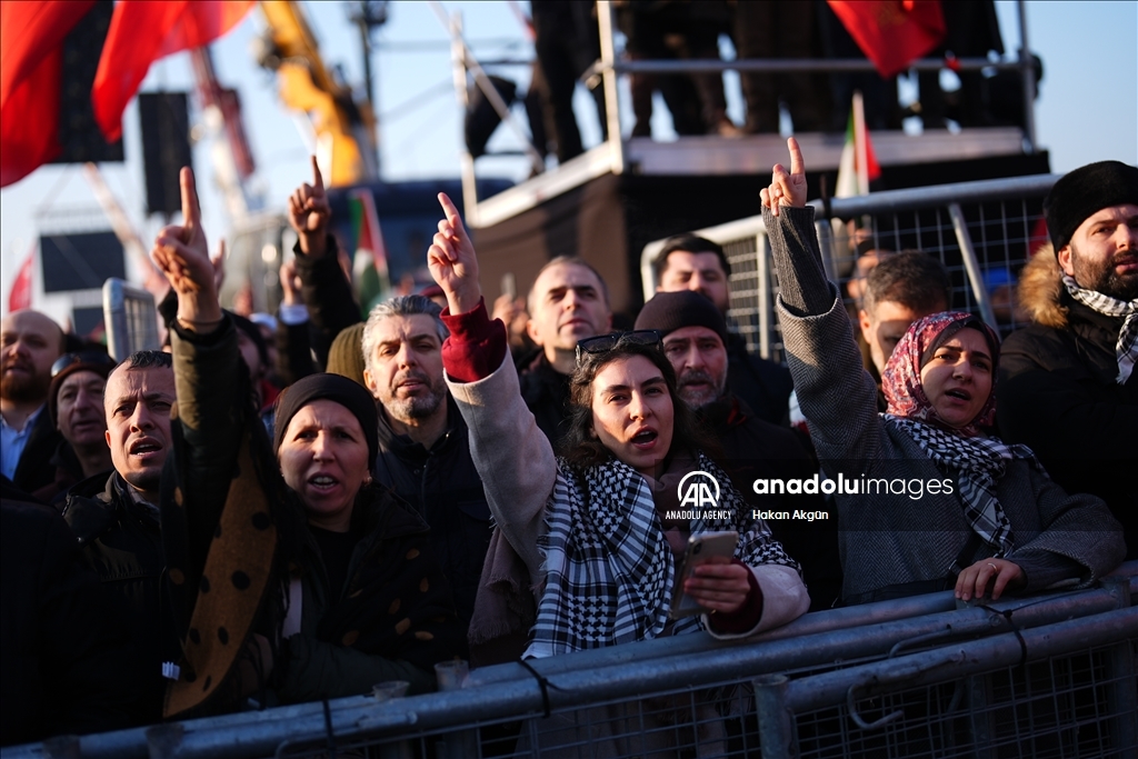 أول أيام 2025.. مئات الآلاف يحتشدون في إسطنبول دعما لفلسطين