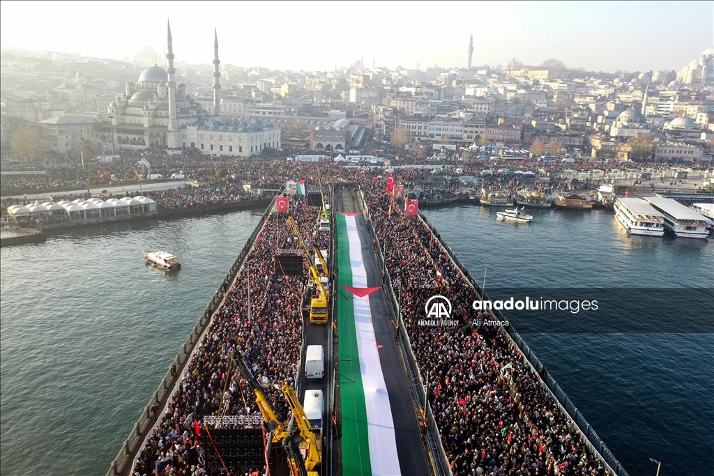 Desetine hiljada na skupu podrške Palestini u Istanbulu prvog dana Nove godine