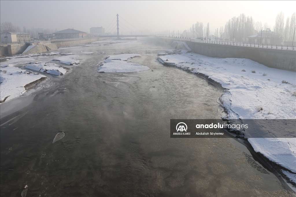 Ağrı'da dondurucu soğuklar etkisini sürdürüyor