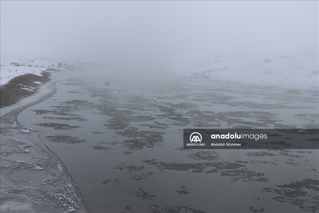 Ağrı'da dondurucu soğuklar etkisini sürdürüyor