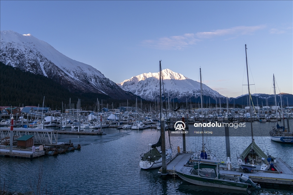 Daily life in port town Seward, Alaska