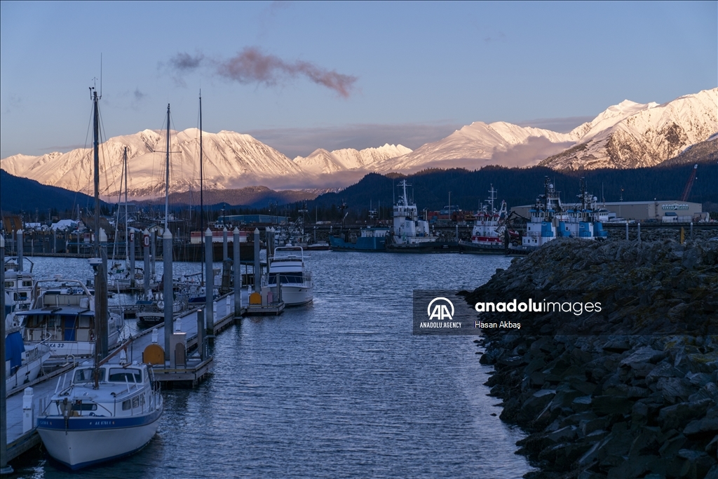 Daily life in port town Seward, Alaska