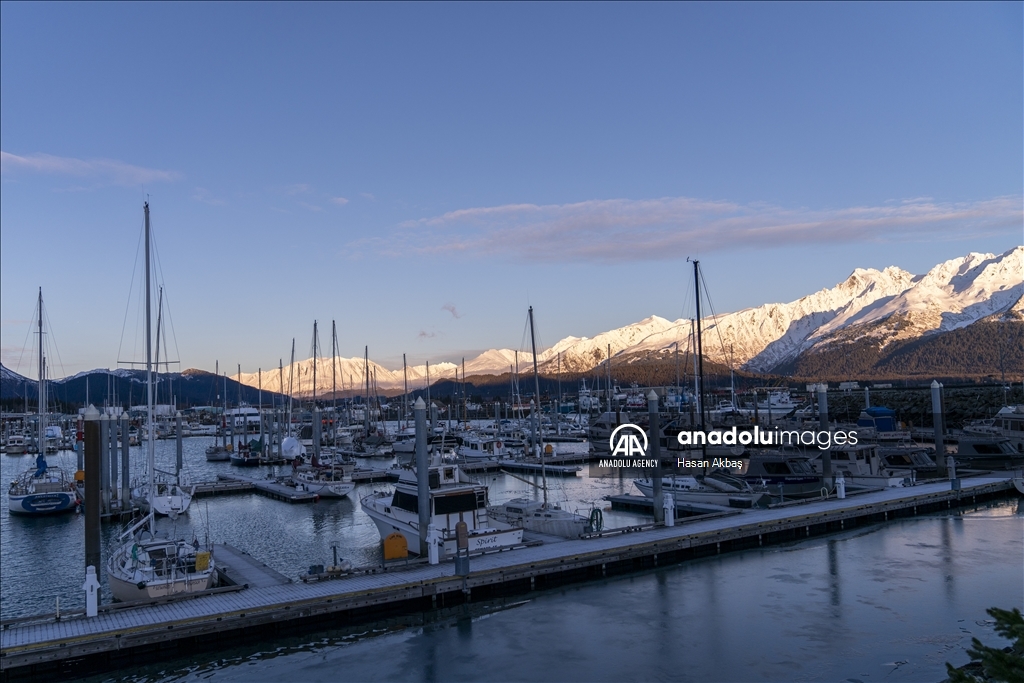 Daily life in port town Seward, Alaska