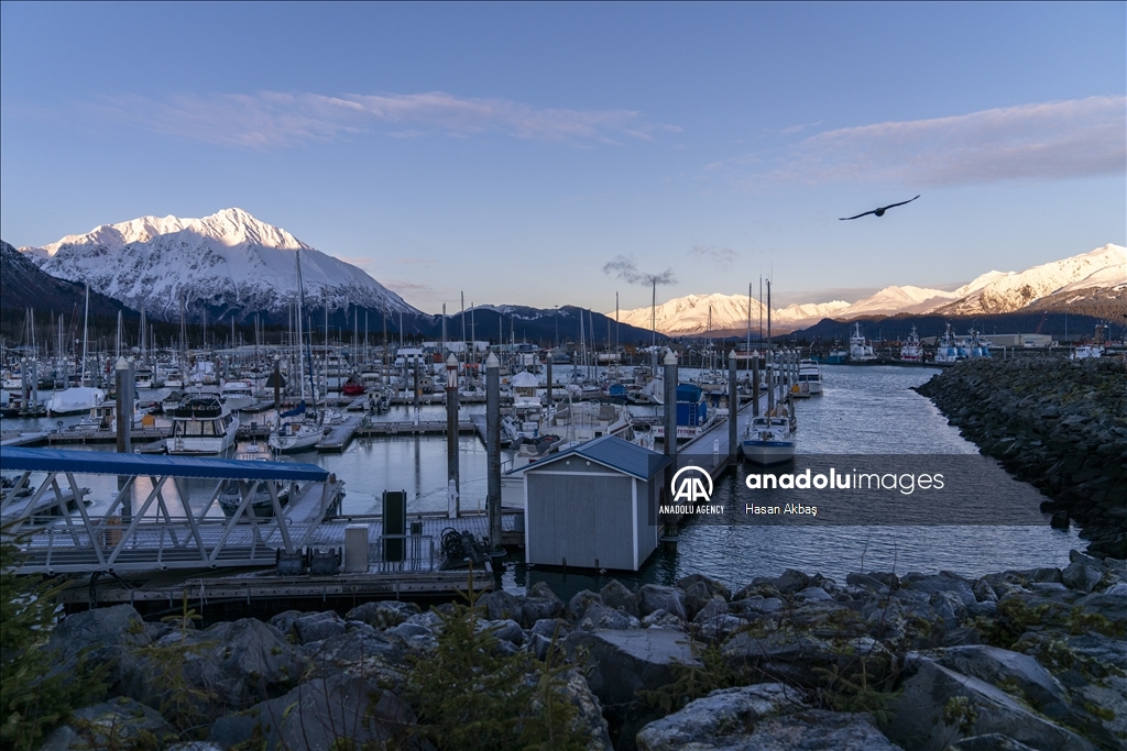 Daily life in port town Seward, Alaska