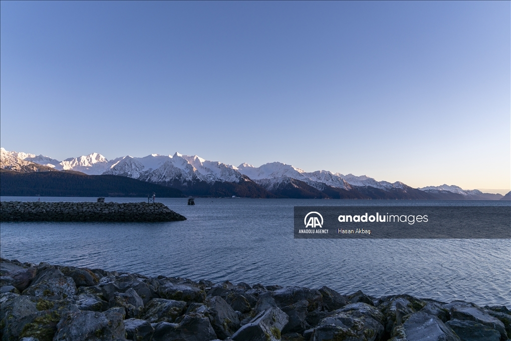 Daily life in port town Seward, Alaska