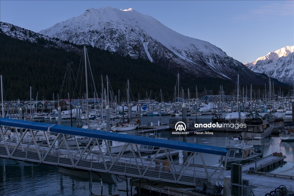 Daily life in port town Seward, Alaska