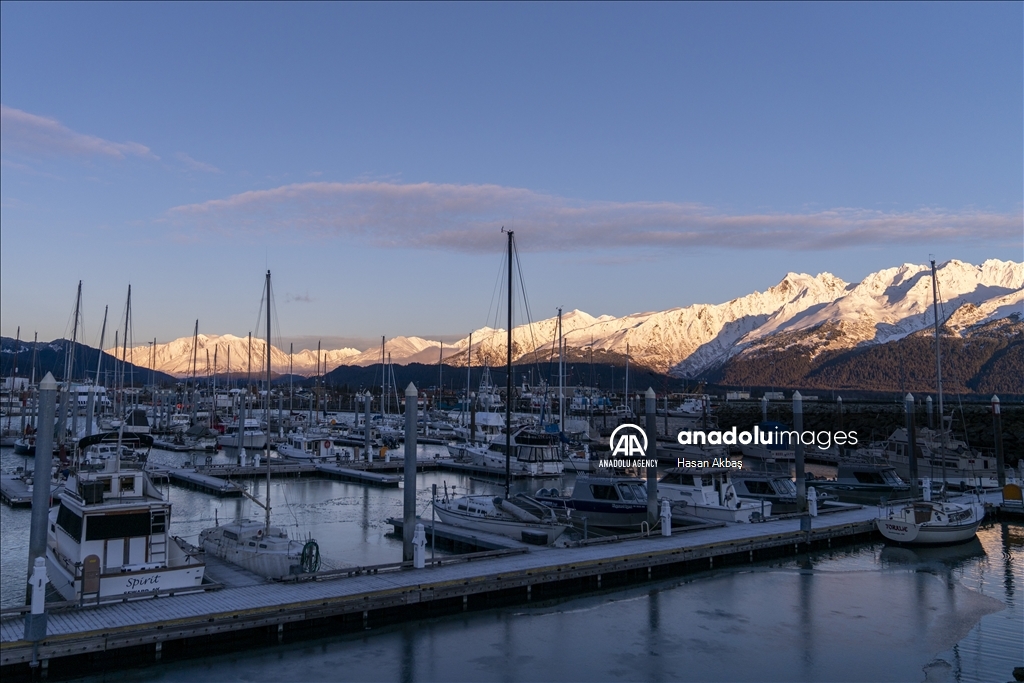 Daily life in port town Seward, Alaska