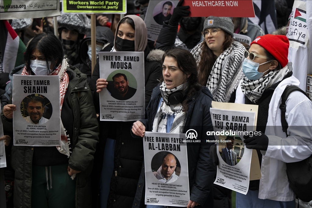 Gazze'deki sağlık çalışanları için New York'ta gösteri düzenlendi
