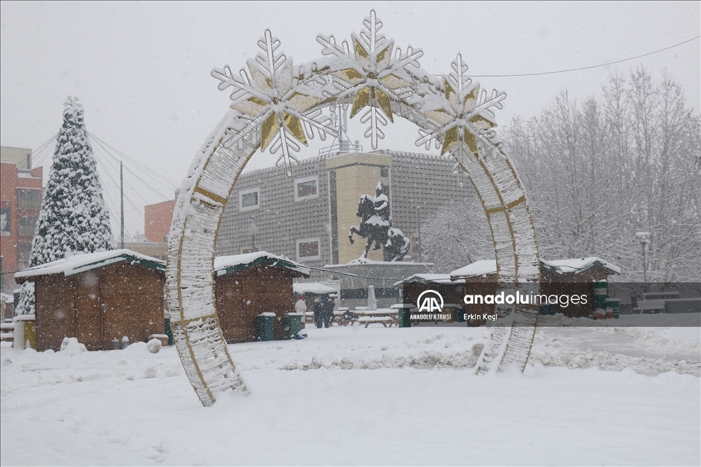 Kosova'da kar yağışı etkili oldu