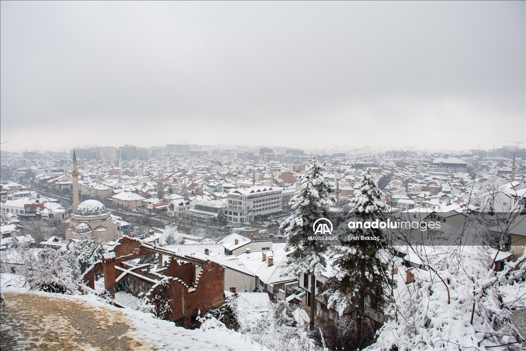Kosova'da kar yağışı etkili oldu