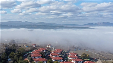 Kastamonu'da etkili olan sis dronla görüntülendi