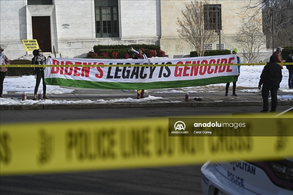 Filistin yanlısı göstericiler Başkan Biden ve Blinken'ı Washington'da protesto etti