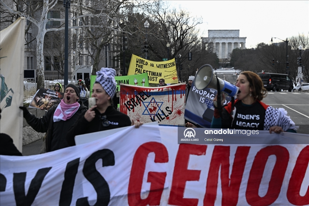 Filistin yanlısı göstericiler Başkan Biden ve Blinken'ı Washington'da protesto etti