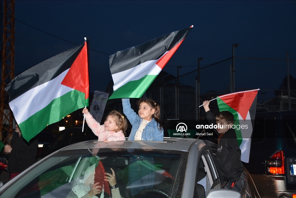 Gazze'deki ateşkes anlaşması Lübnan'da kutlandı