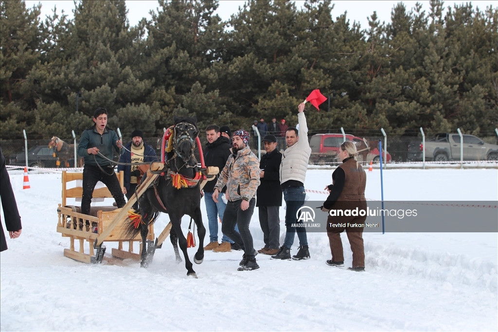 Erzurum'da, Geleneksel Atlı Kızak Şöleni düzenlendi