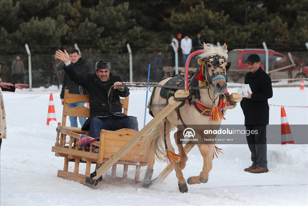 Erzurum'da, Geleneksel Atlı Kızak Şöleni düzenlendi