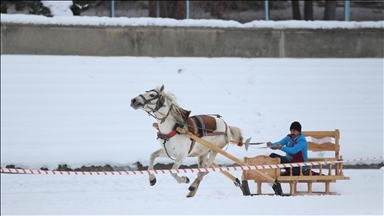 Erzurum'da, Geleneksel Atlı Kızak Şöleni düzenlendi