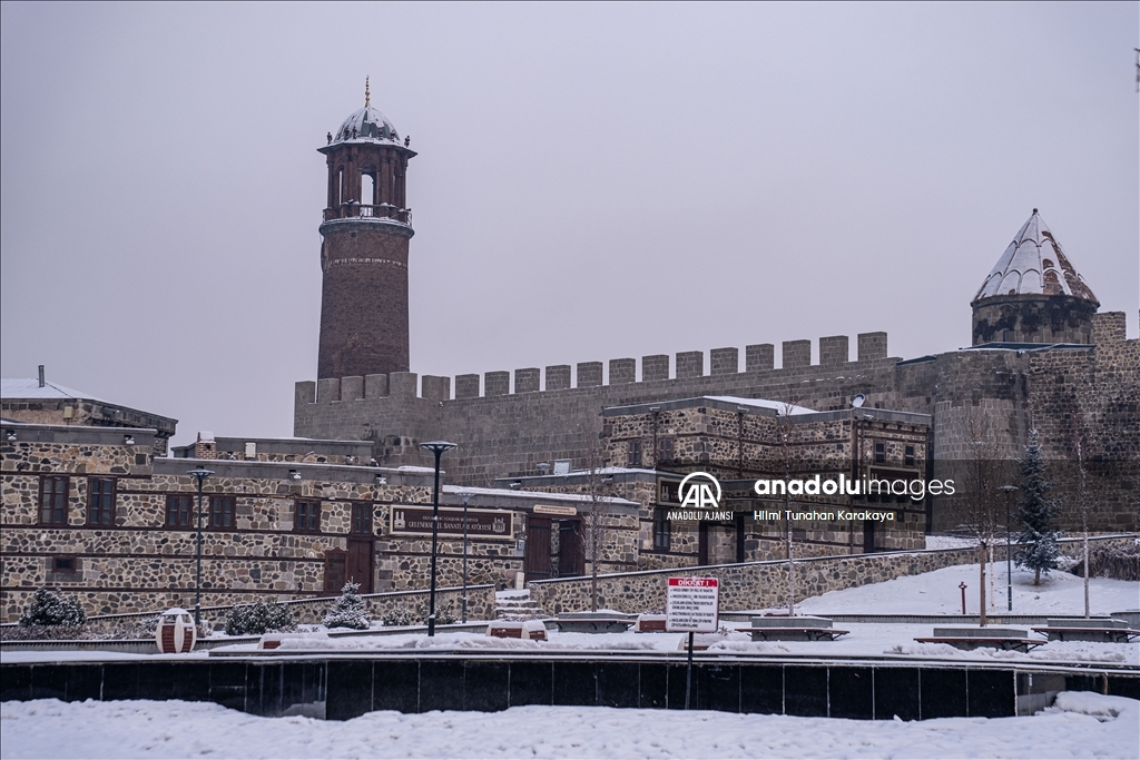 Erzurum'da kar etkili oldu