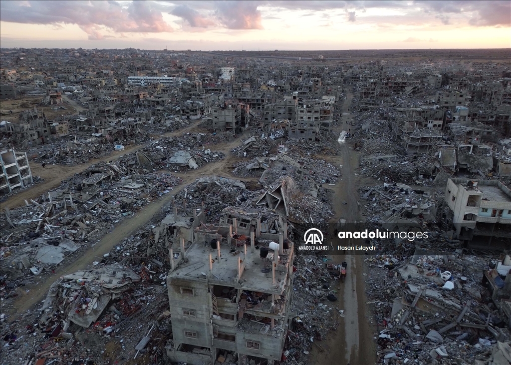 İsrail ordusunun Refah kentinde bıraktığı yıkım havadan görüntülendi