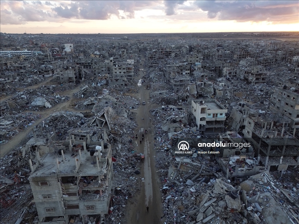 İsrail ordusunun Refah kentinde bıraktığı yıkım havadan görüntülendi