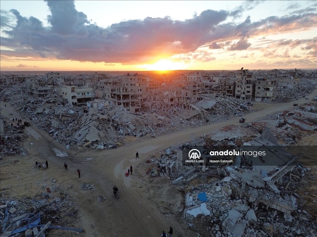 İsrail ordusunun Refah kentinde bıraktığı yıkım havadan görüntülendi