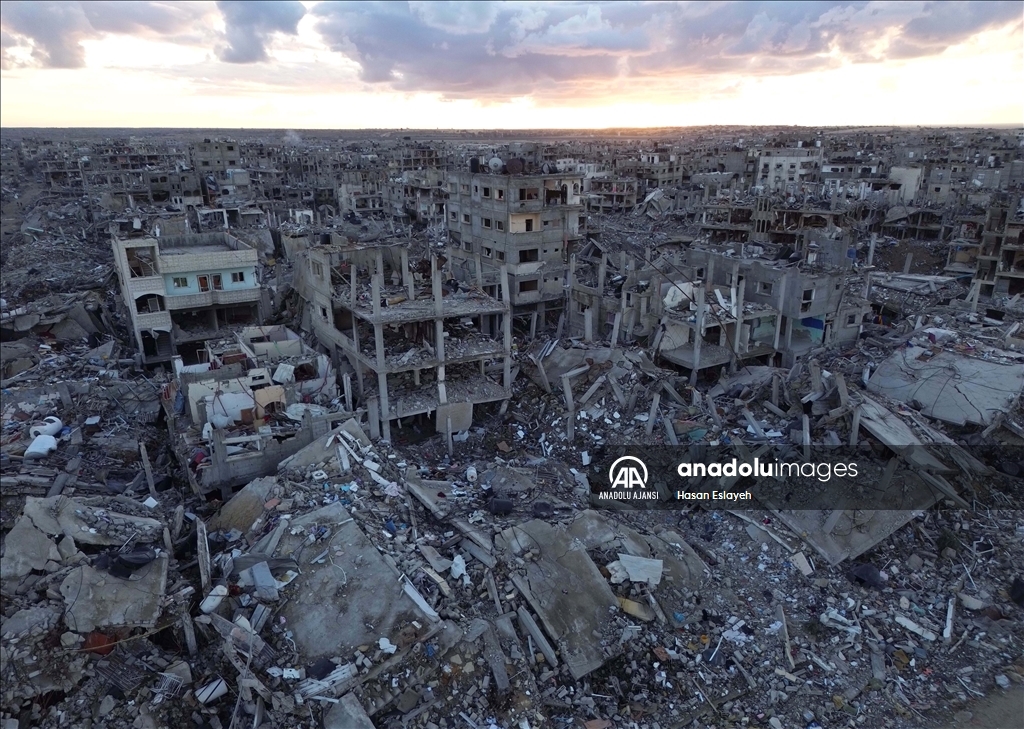 İsrail ordusunun Refah kentinde bıraktığı yıkım havadan görüntülendi