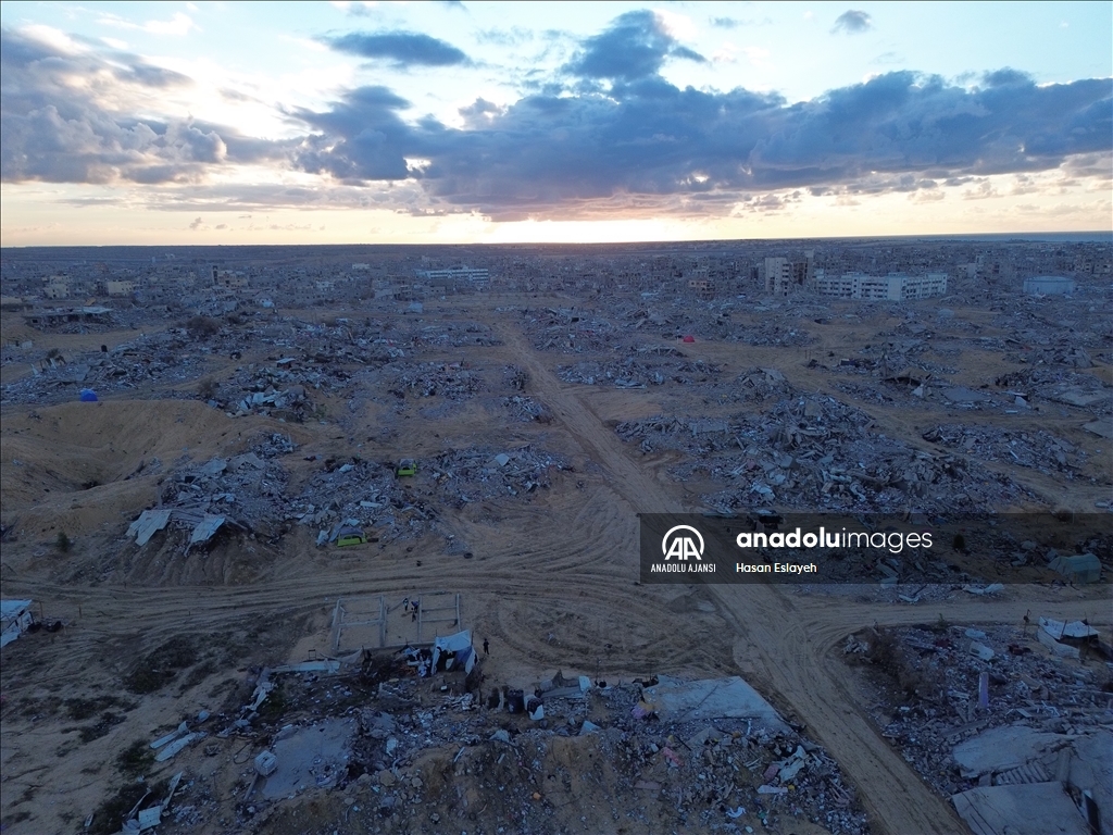 İsrail ordusunun Refah kentinde bıraktığı yıkım havadan görüntülendi