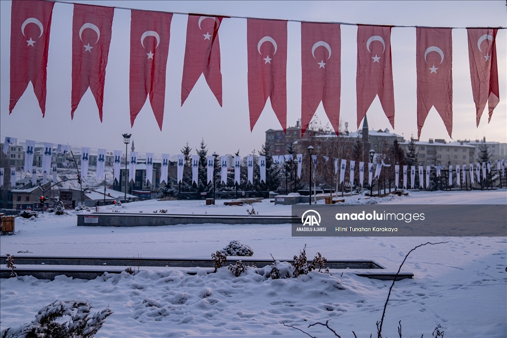 Erzurum'da kar etkili oldu