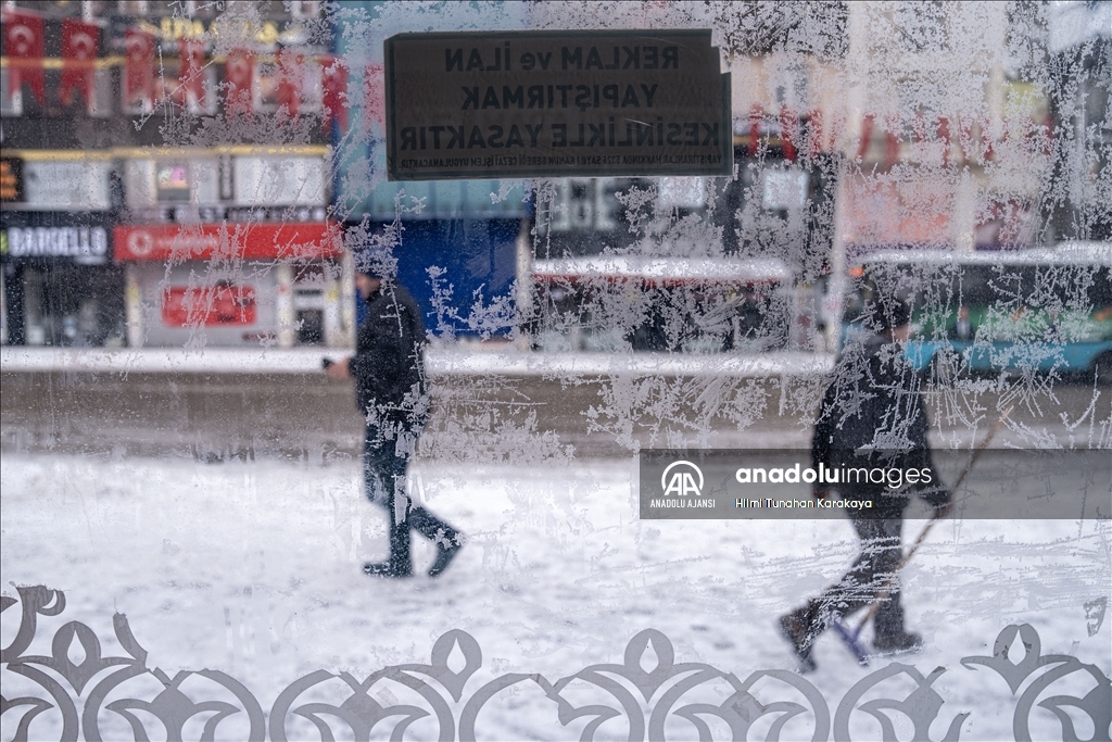 Erzurum'da kar etkili oldu