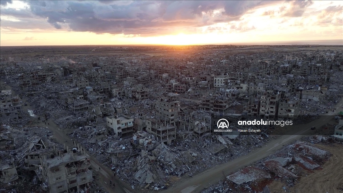İsrail ordusunun Refah kentinde bıraktığı yıkım havadan görüntülendi