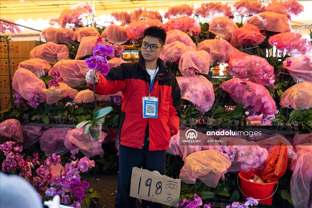 Çin Yeni Yılı'nda Guangzhou çiçek pazarı yoğun ilgi gördü