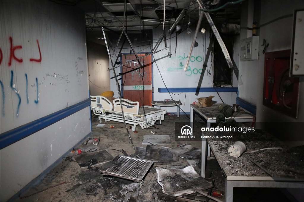 İsrail güçlerinin çekildiği Filistin-Türkiye Dostluk Hastanesi'ndeki yıkım görüntülendi
