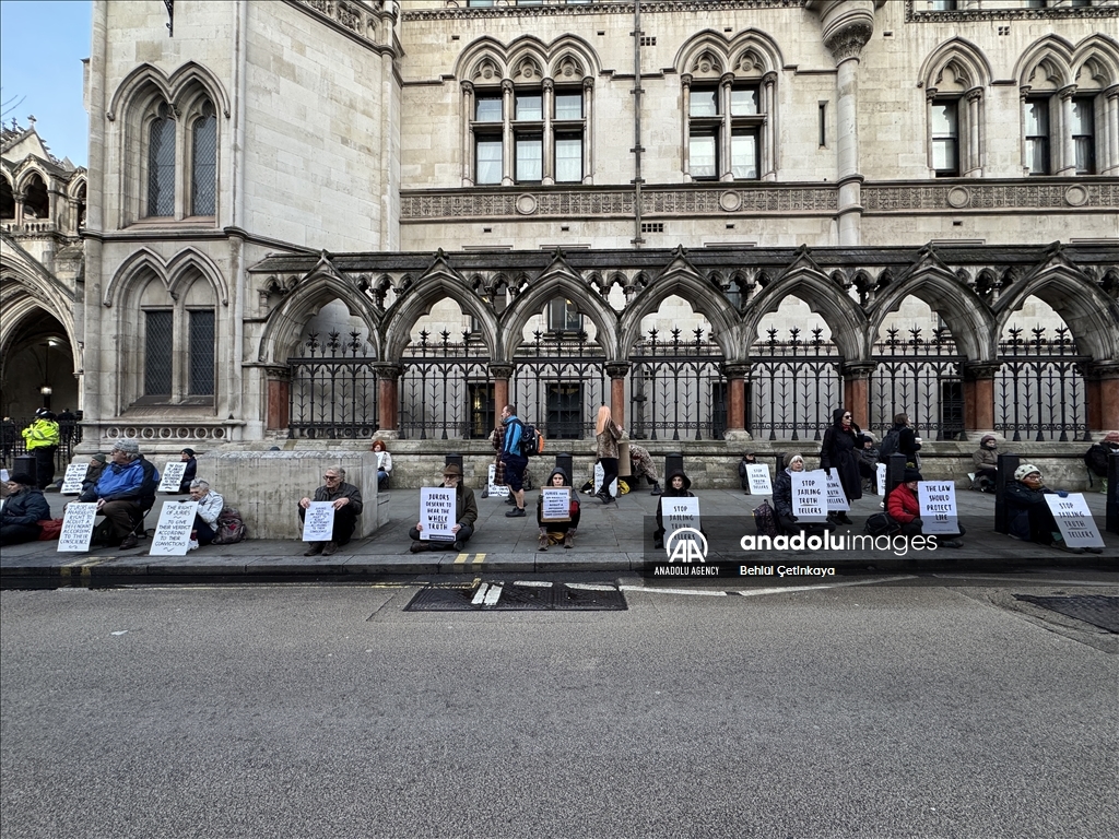 Environmental activists rally outside court in London in support of Just Stop Oil members on trial