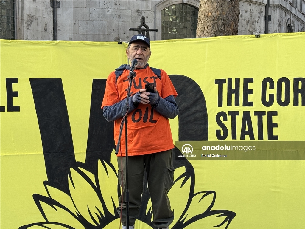 Environmental activists rally outside court in London in support of Just Stop Oil members on trial