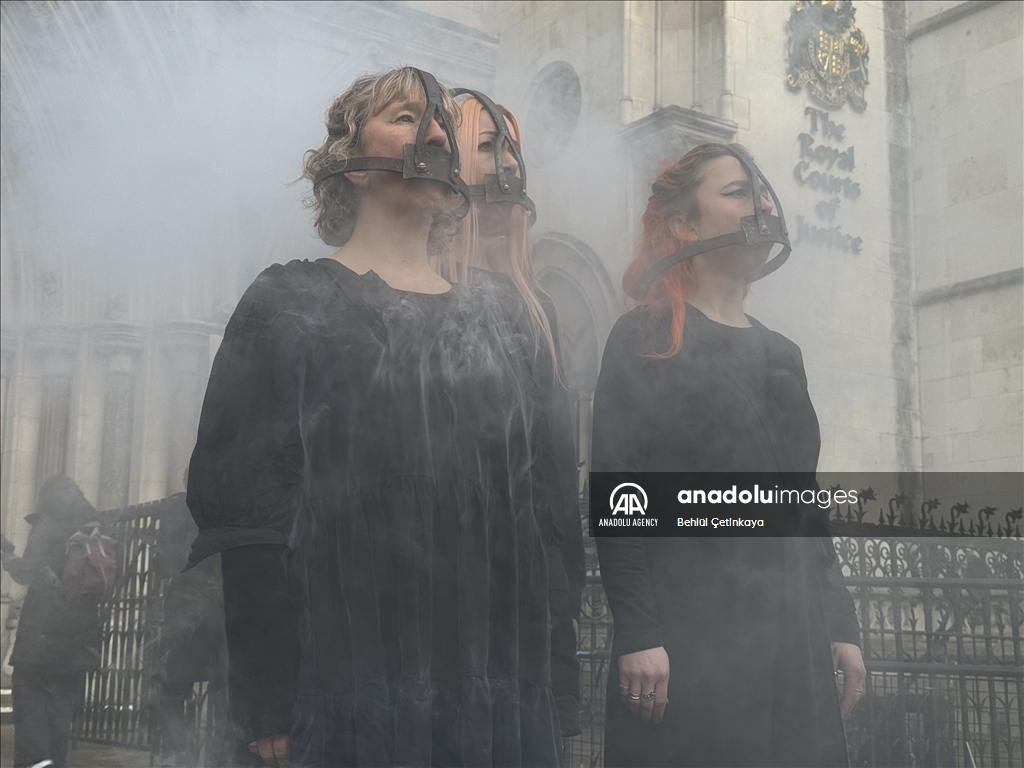 Environmental activists rally outside court in London in support of Just Stop Oil members on trial